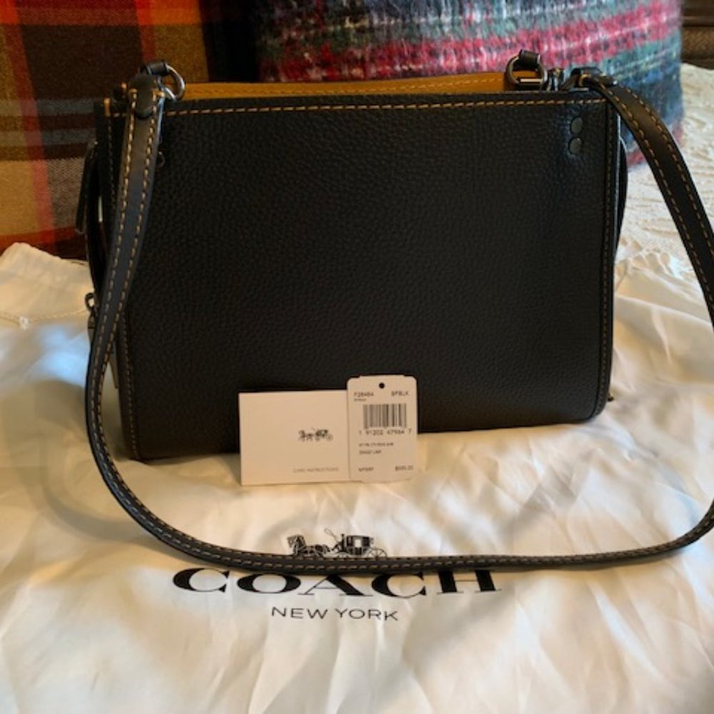 Coach Rogue Shoulder Bag Black w/ contrast stitching